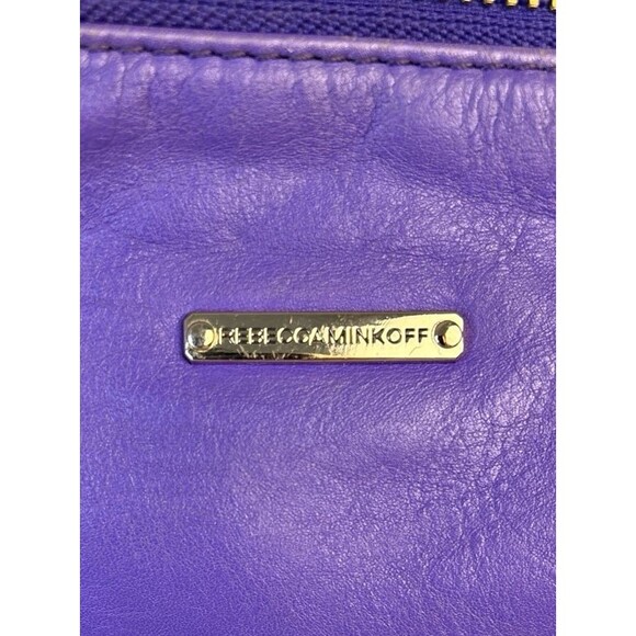 Rebecca Minkoff Purse Mini Five Zip Crossbody Bag or Clutch Purple Leather - Picture 12 of 12